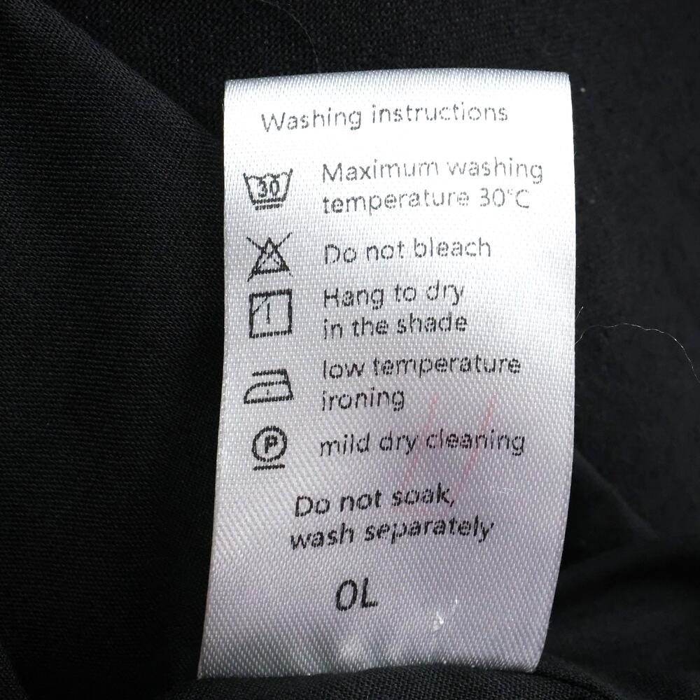 Mina Self Jacket Womens Large Black Linen Blend Lined Blazer 3/4 Sleeve Career - Picture 15 of 16